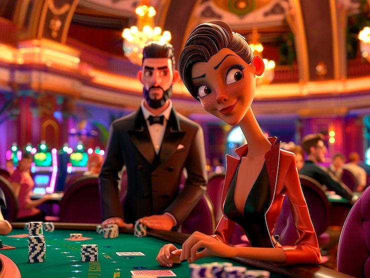 Caribbean Stud Poker table layout and hand rankings display